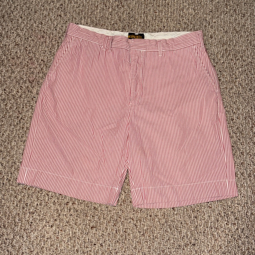Rugby Ralph Lauren Red and White Striped Shorts - size 36